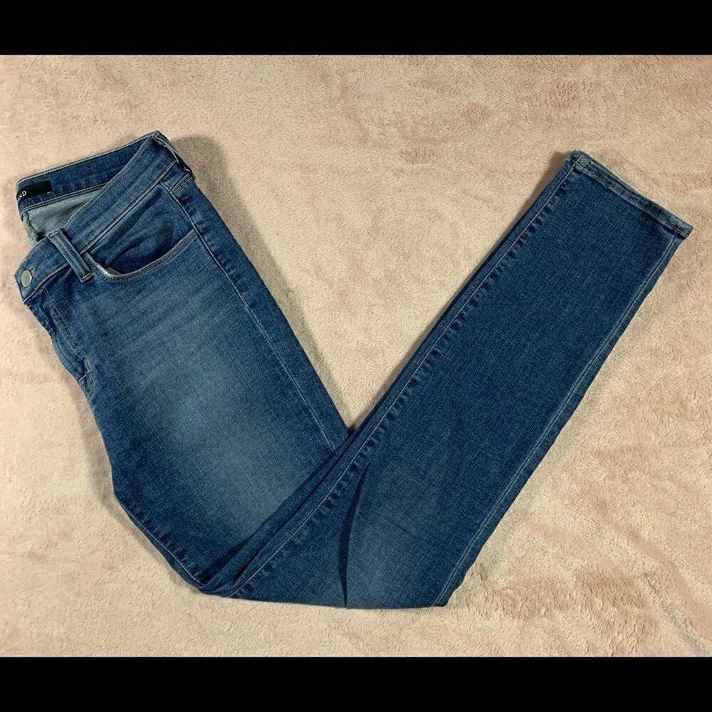 J Brand Connected Mid Rise Skinny Jeans Blue Denim Womens 28